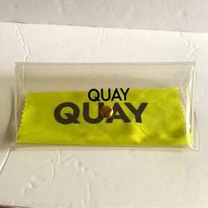 Quay Australia Clear Sunglasses Case with Bright Yellow Cloth